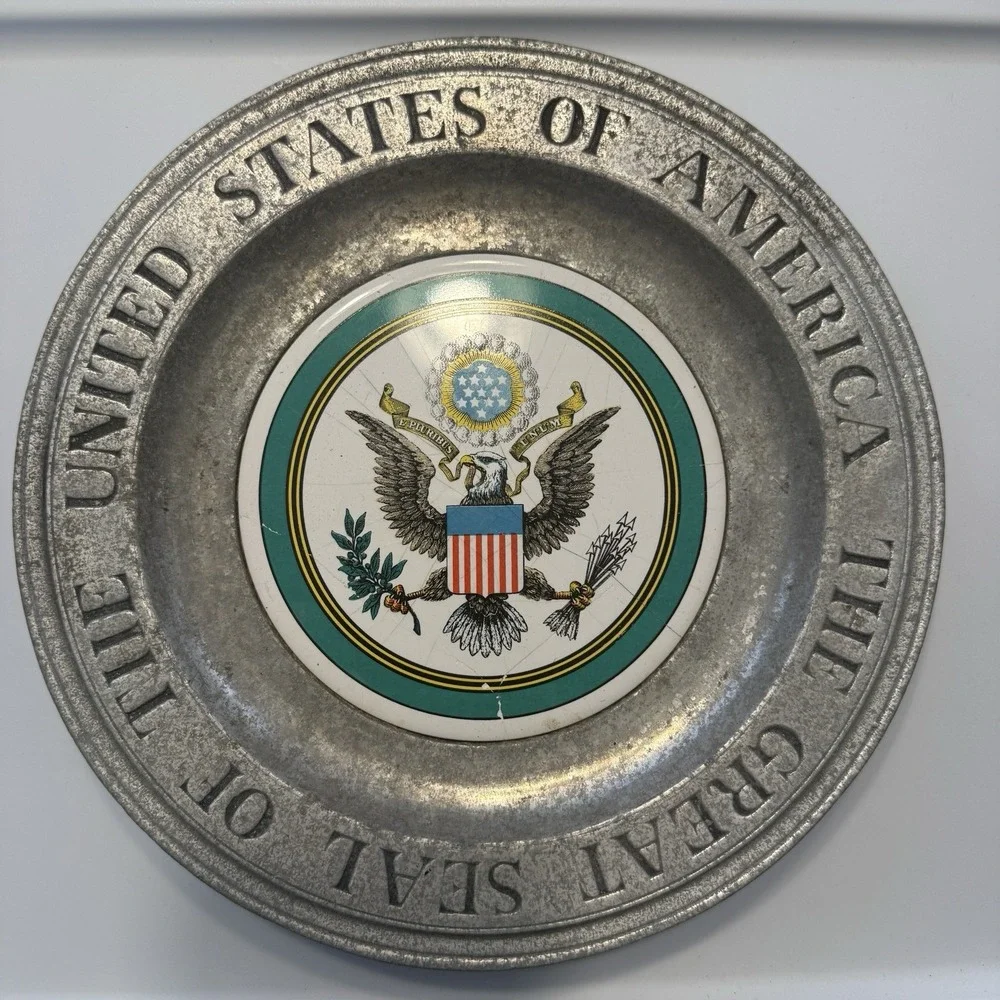 Pewter The Great Seal Of The United States Of America Vintage 12